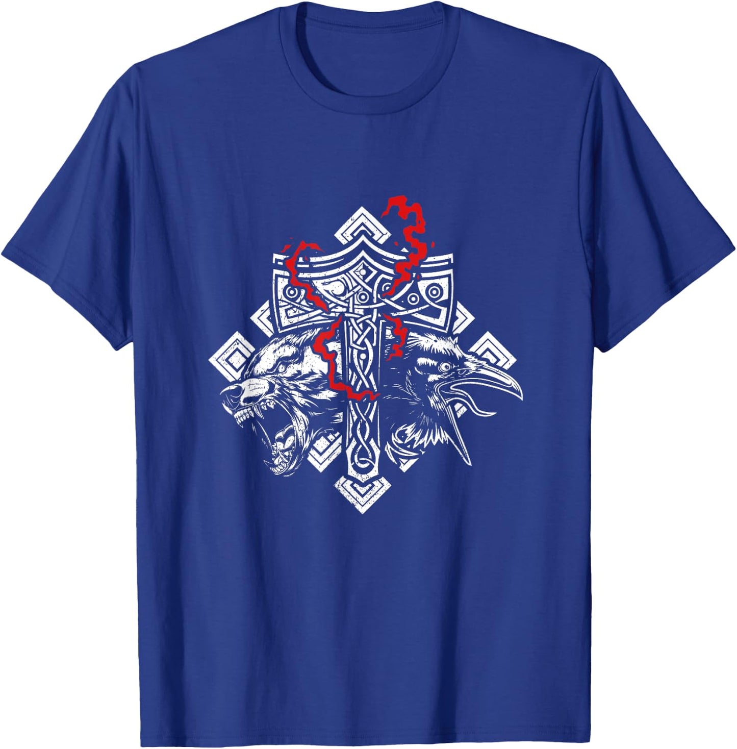 Thor Hammer Mjolnir Rune Protection Odin Raven Viking T-Shirt - T-Shirt | Royal