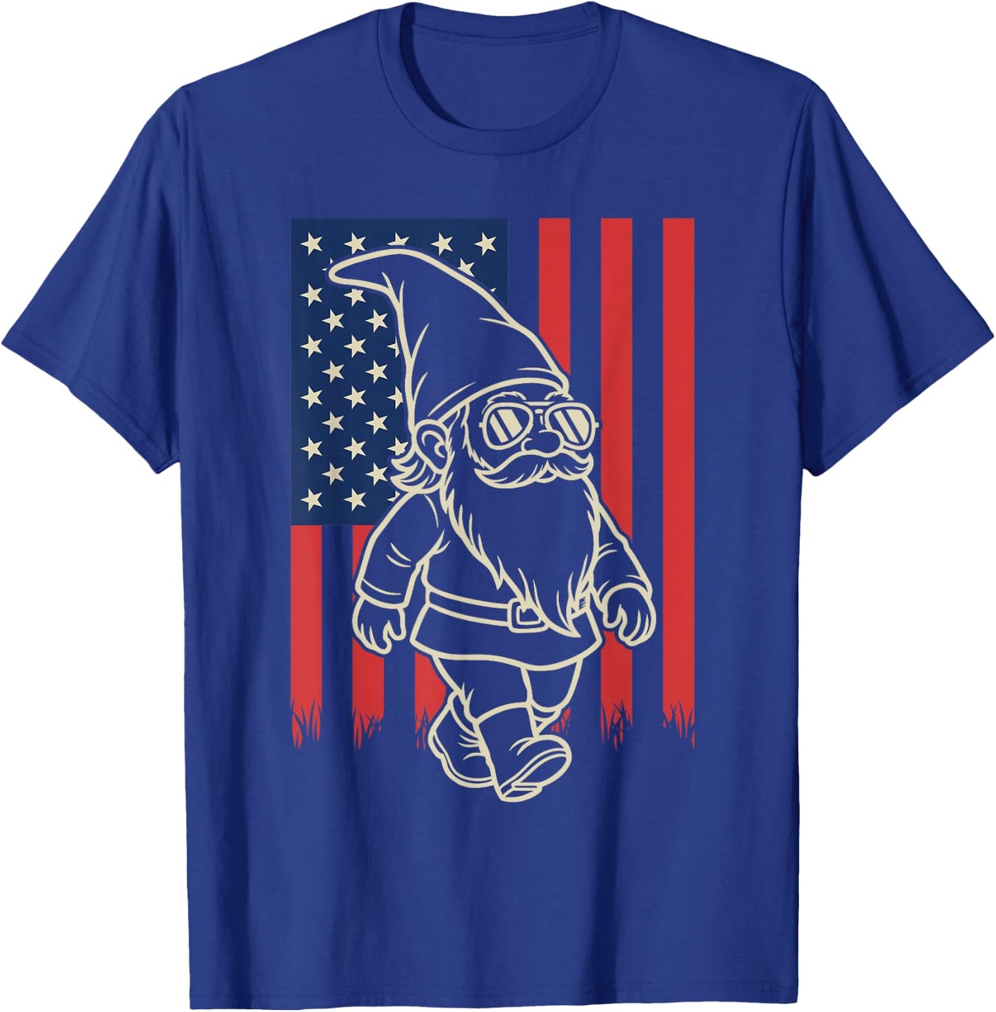 Funny Garden Gnome Lover Gardening 4th of July T-Shirt - T-Shirt | Royal