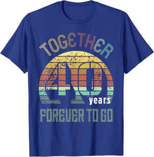 40th Years Wedding Anniversary Gifts For Couples Matching 40 T-Shirt - T-Shirt | Royal