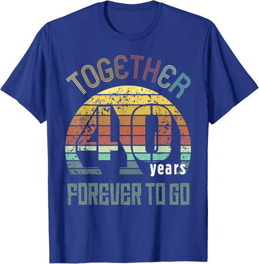 40th Years Wedding Anniversary Gifts For Couples Matching 40 T-Shirt - T-Shirt | Royal