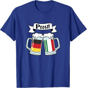 Funny Beer, Prost - Italy Germany Flag T-Shirt - T-Shirt | Royal