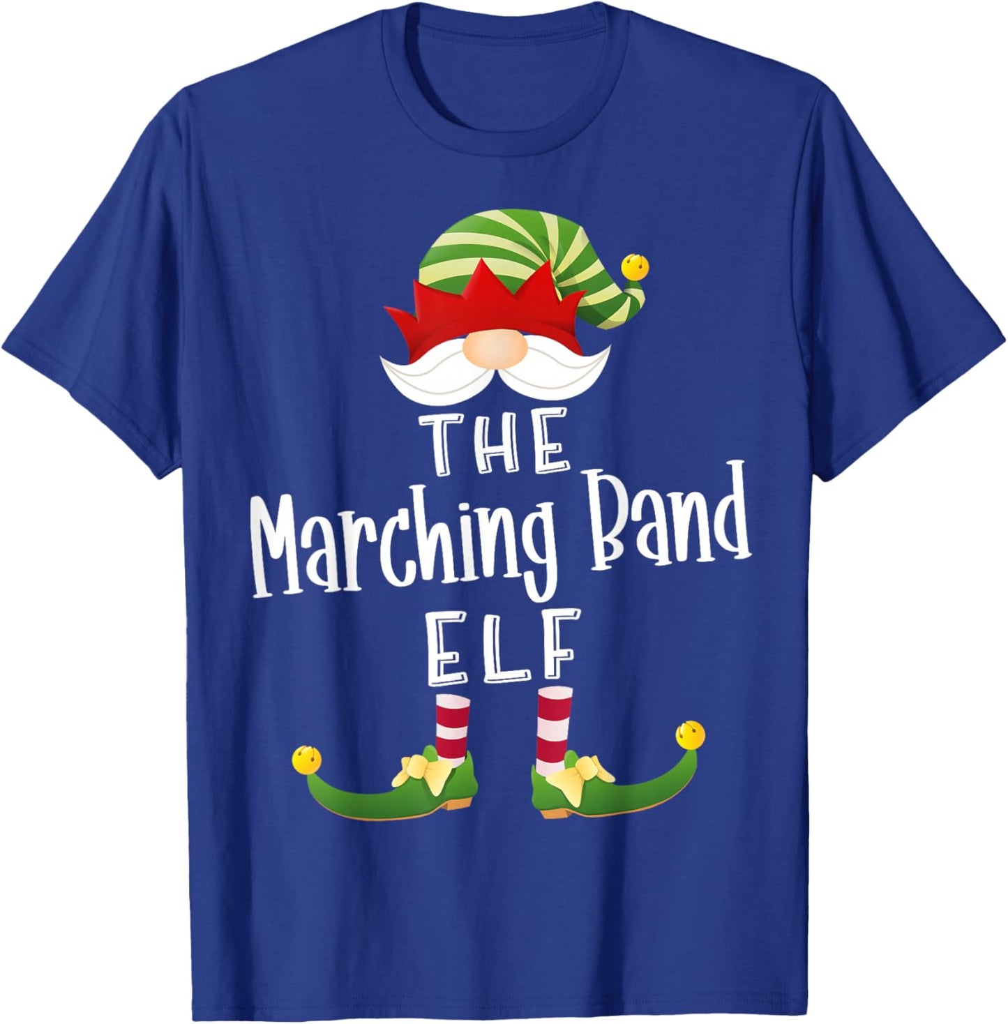 Marching Band Elf Group Christmas Funny Pajama Party T-Shirt - T-Shirt | Royal