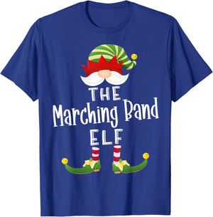Marching Band Elf Group Christmas Funny Pajama Party T-Shirt - T-Shirt | Royal