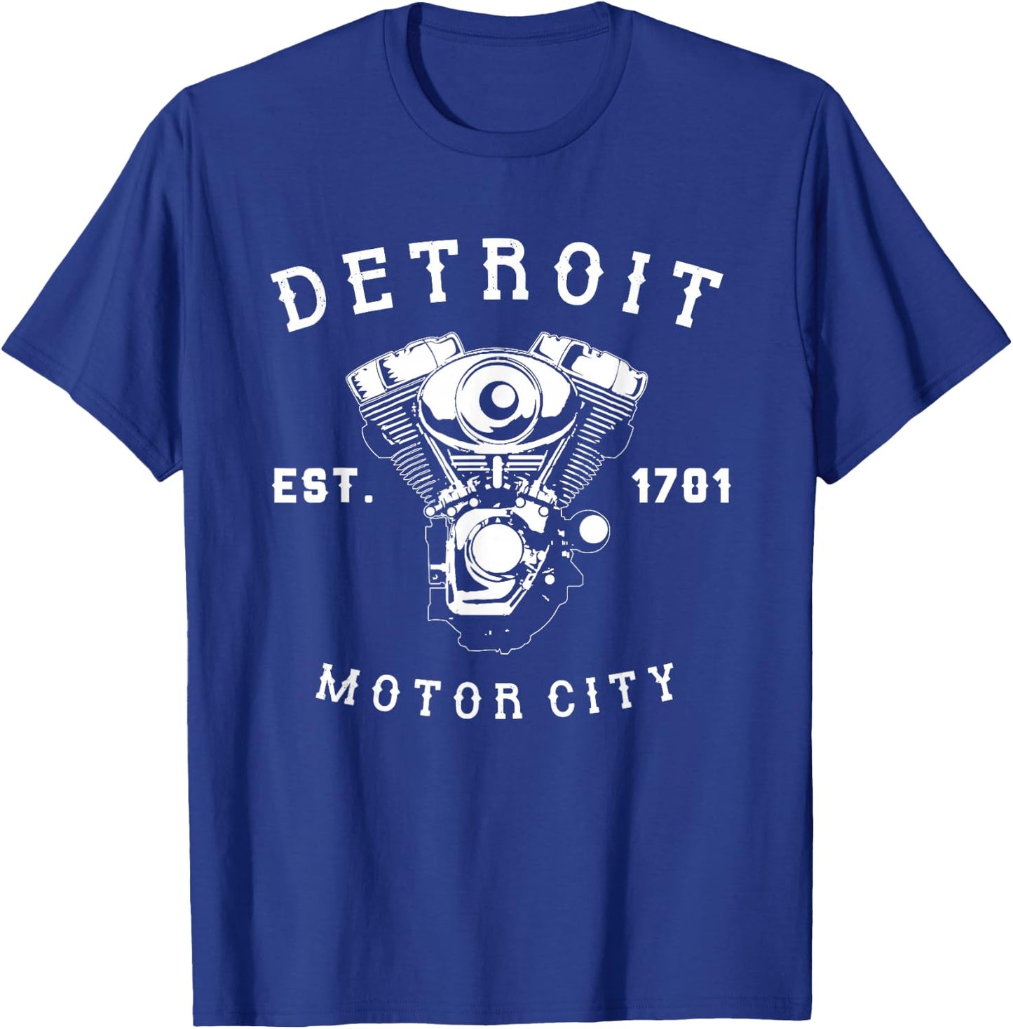 Vintage Big Block Detroit Motor City Michigan Car Enthusiast T-Shirt - T-Shirt | Royal