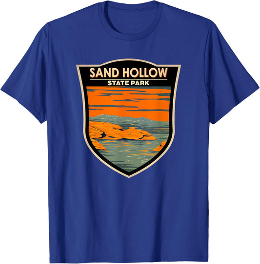 Sand Hollow State Park Utah Badge Vintage T-Shirt - T-Shirt | Royal