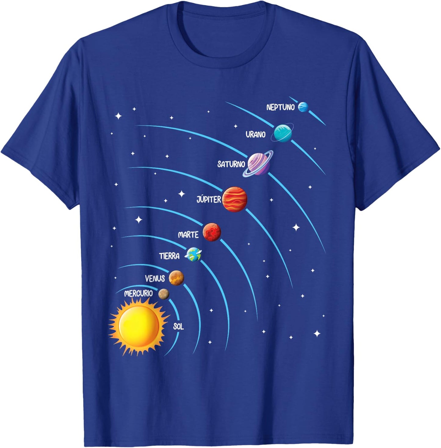 Spanish Solar System Planet Space Español Sistema solar T-Shirt - T-Shirt | Royal