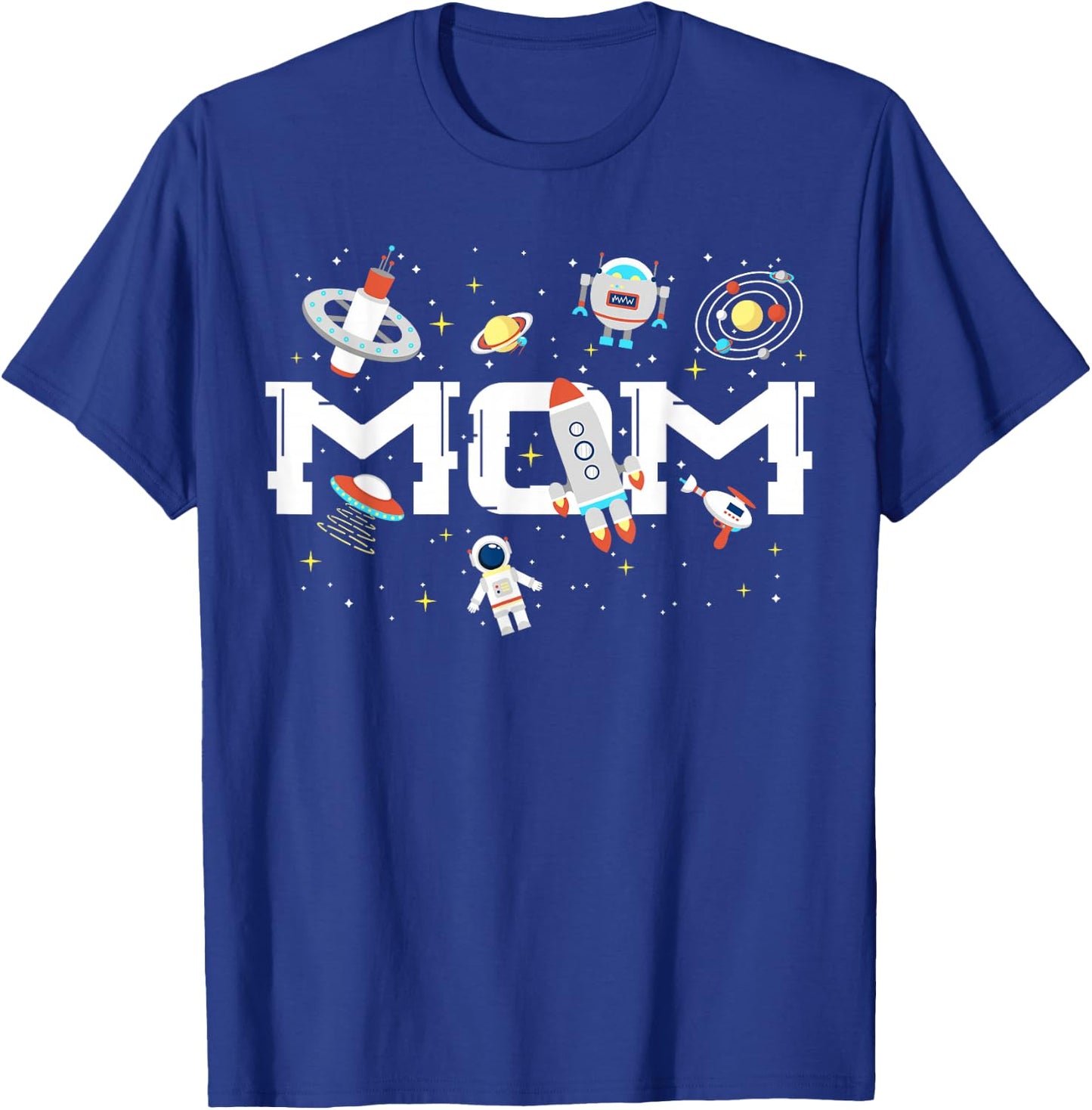 Mom Outer Planets Birthday Party Astronaut Space Spaceman T-Shirt - T-Shirt | Royal
