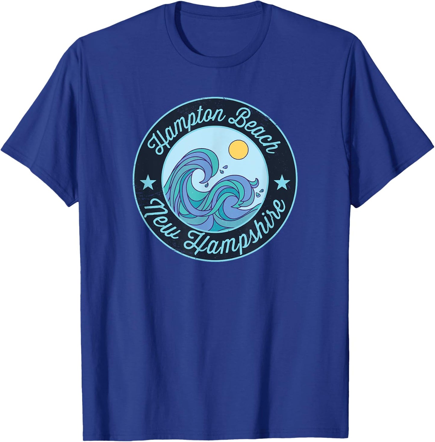 Hampton Beach NH New Hampshire Souvenir Nautical Surfer Grap Women Kids T-Shirt - T-Shirt | Royal