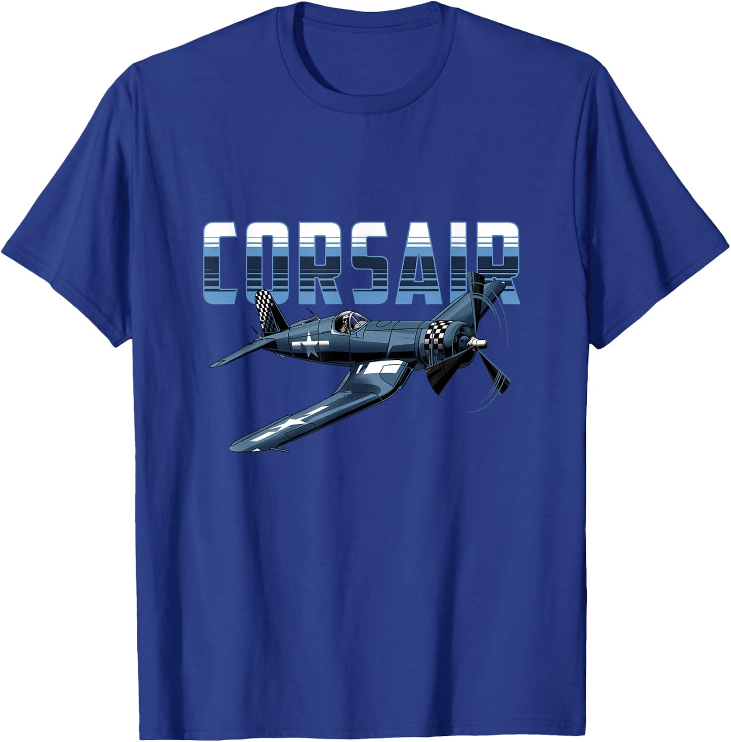 USA Military Warbird Airplane Corsair Classic Airplane T-Shirt - T-Shirt | Royal