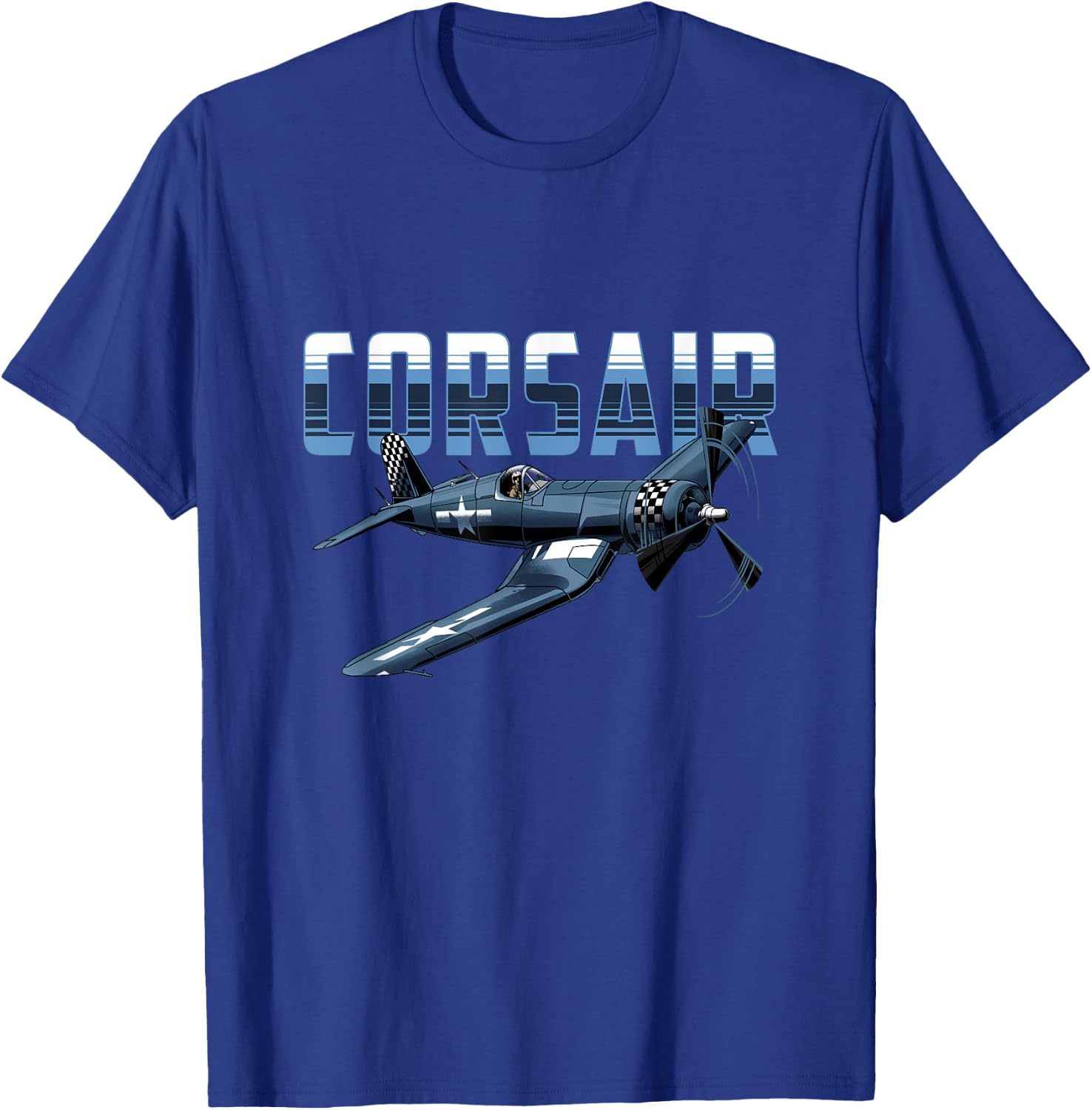 USA Military Warbird Airplane Corsair Classic Airplane T-Shirt - T-Shirt | Royal