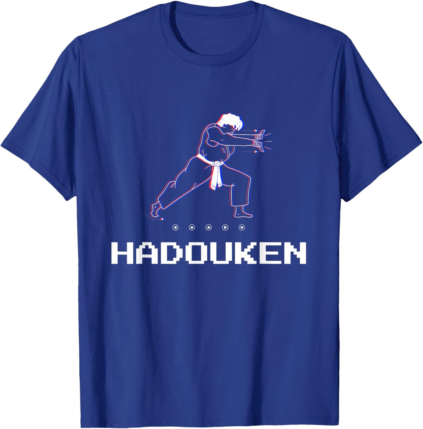 Retro Pixel Gamer Player Fighting Hadouken T-Shirt - T-Shirt | Royal