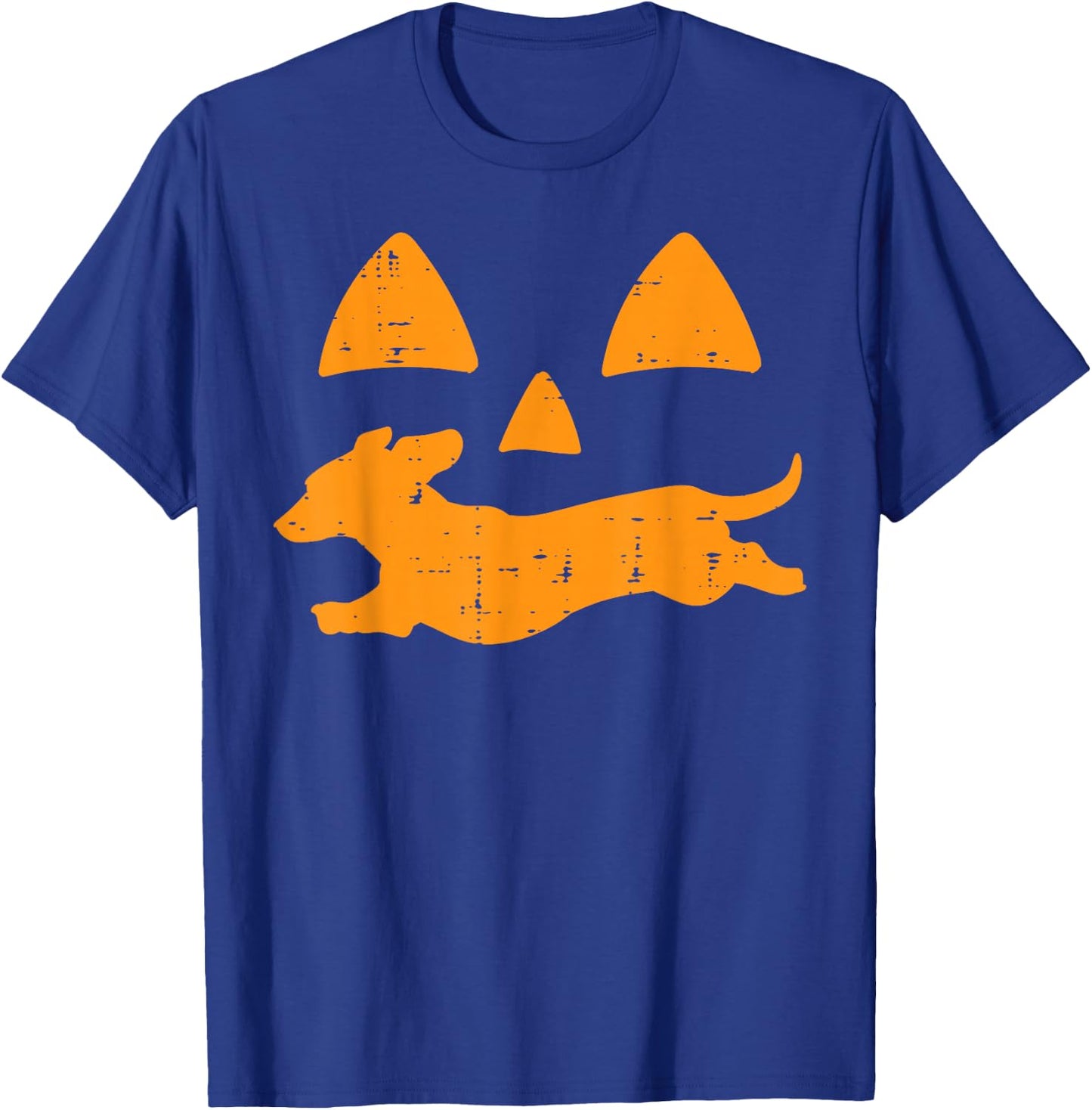 Pumpkin Eyes Dachshund Funny Halloween Jack O Lantern Dog T-Shirt - T-Shirt | Royal