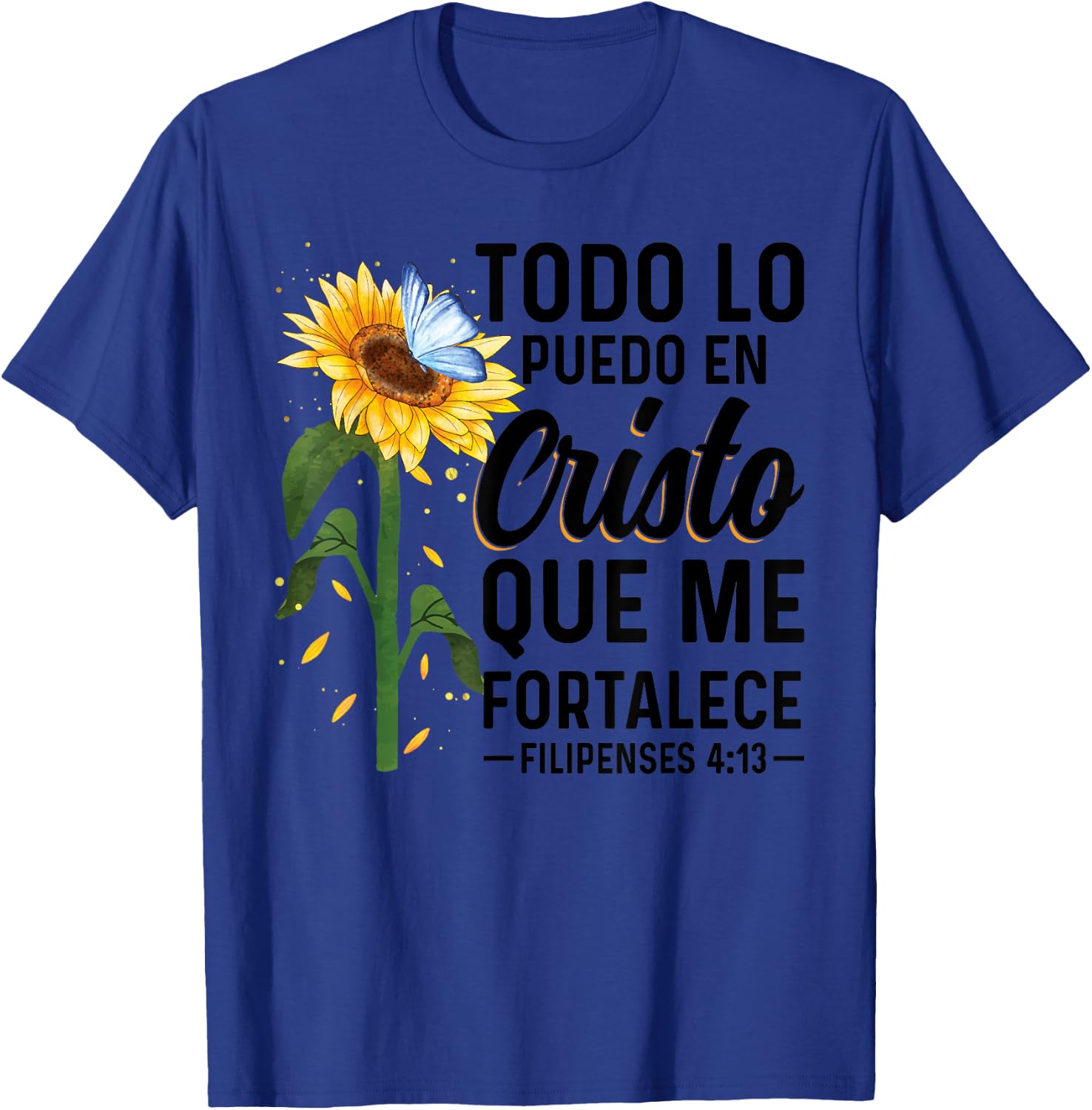 Camisetas Cristianas En Espanol Frase Biblia Filipenses 14 3 T-Shirt - T-Shirt | Royal