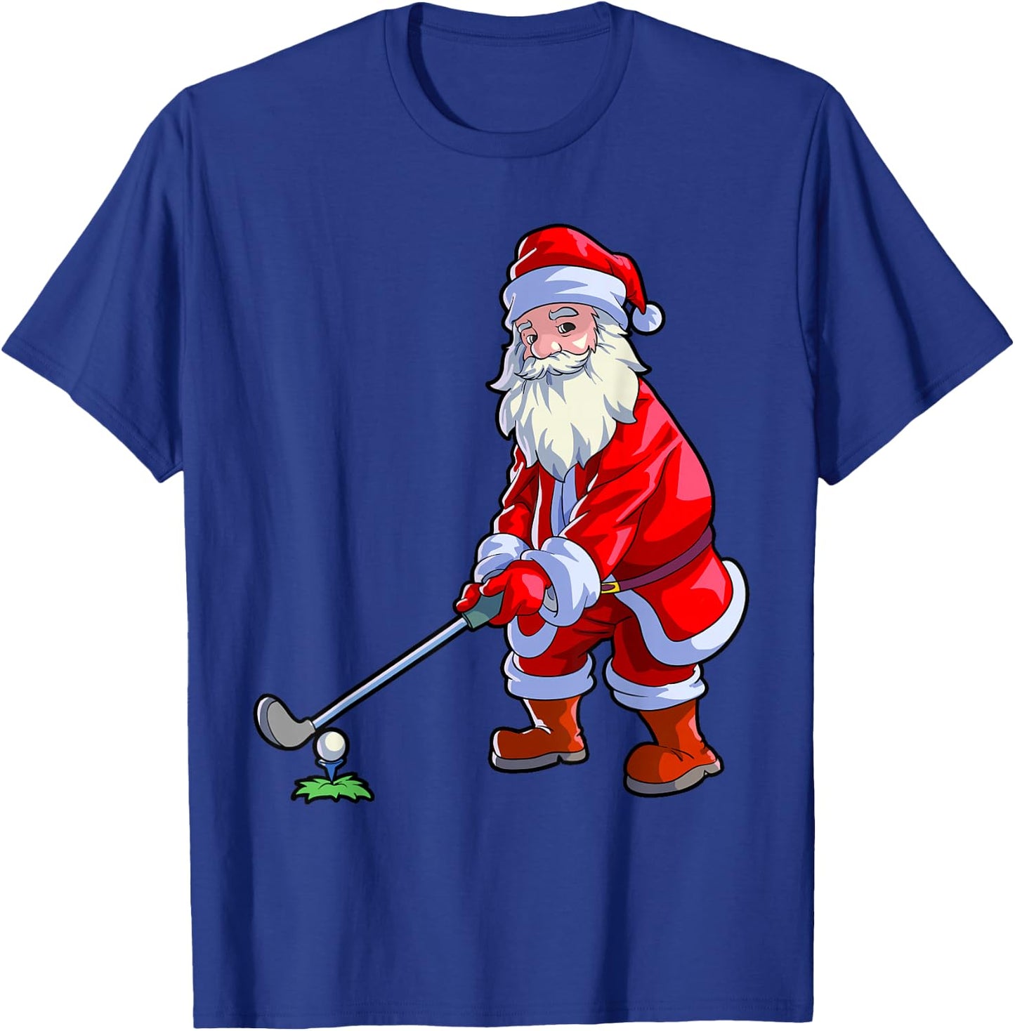 Golf Lover Christmas Shirt Men Golf Club Golfing Santa Claus T-Shirt - T-Shirt | Royal