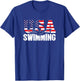 Swimming - US American Flag - Water, Swimmer & Swim T-Shirt - T-Shirt | Royal