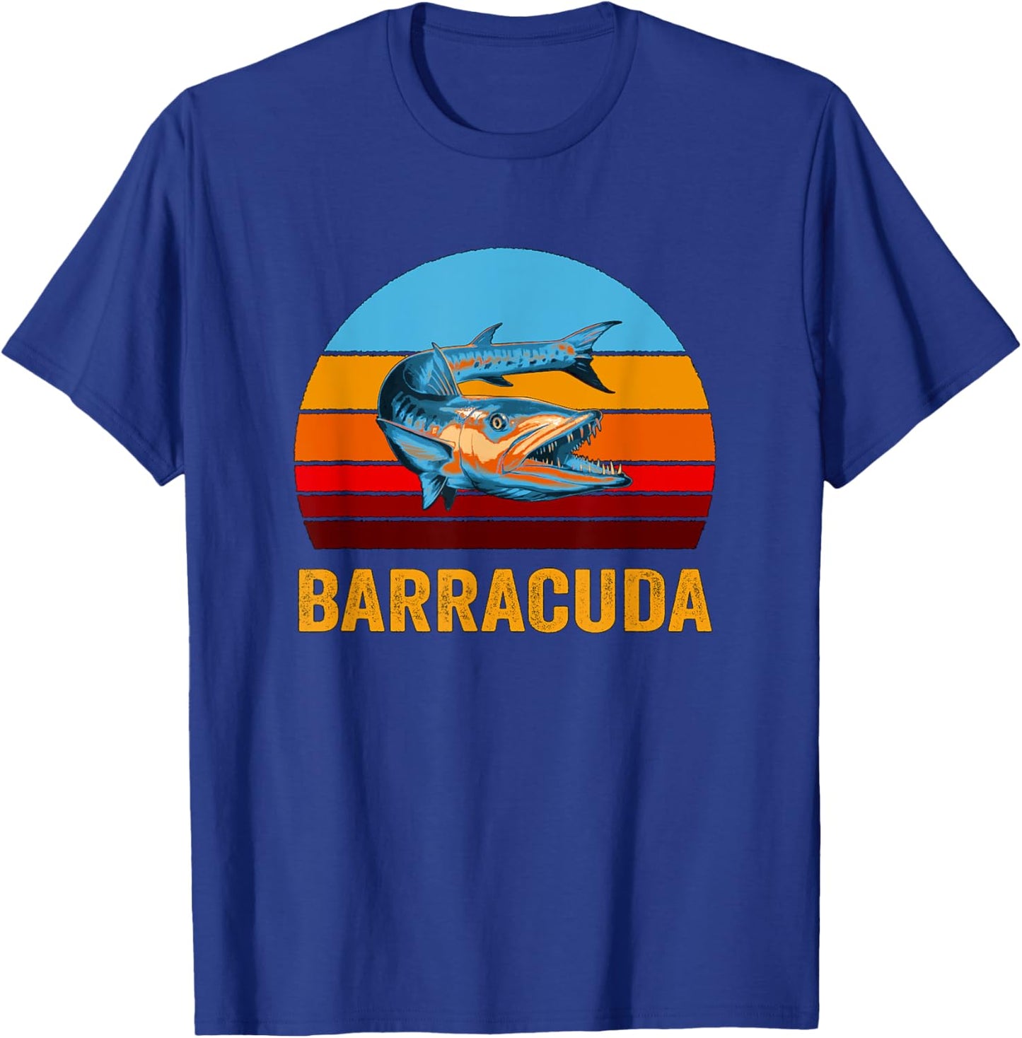 Retro Vintage Style Sunset Barracuda T-Shirt - T-Shirt | Royal