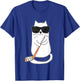 Ice Hockey Cat Hockey Player Stick Retro T-Shirt - T-Shirt | Royal