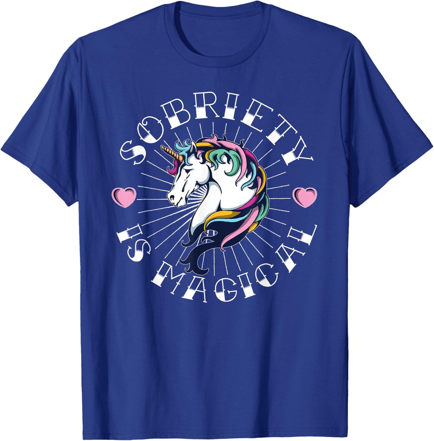 Unicorn Tattoo Art Sobriety is Magical NA AA Recovery Gift T-Shirt - T-Shirt | Royal
