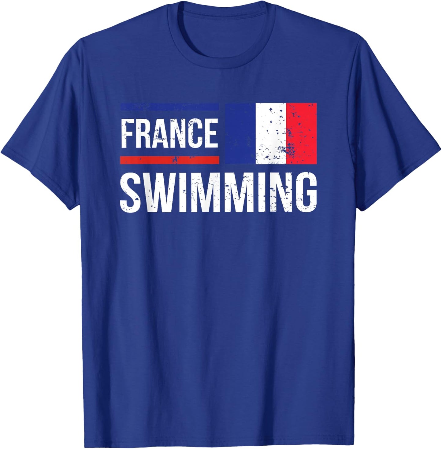 France Swimming Team Competition Pool Flag Pride T-Shirt - T-Shirt | Royal