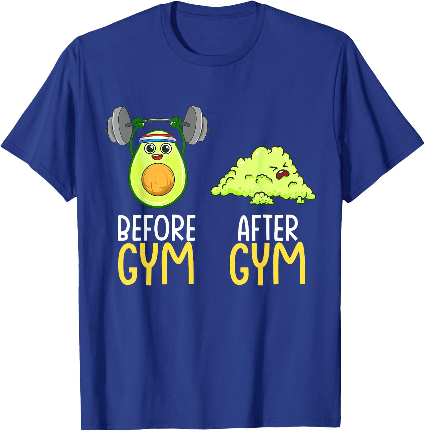 Weightlifting Avocado Guacamole Funny Gym Workout Routine T-Shirt - T-Shirt | Royal