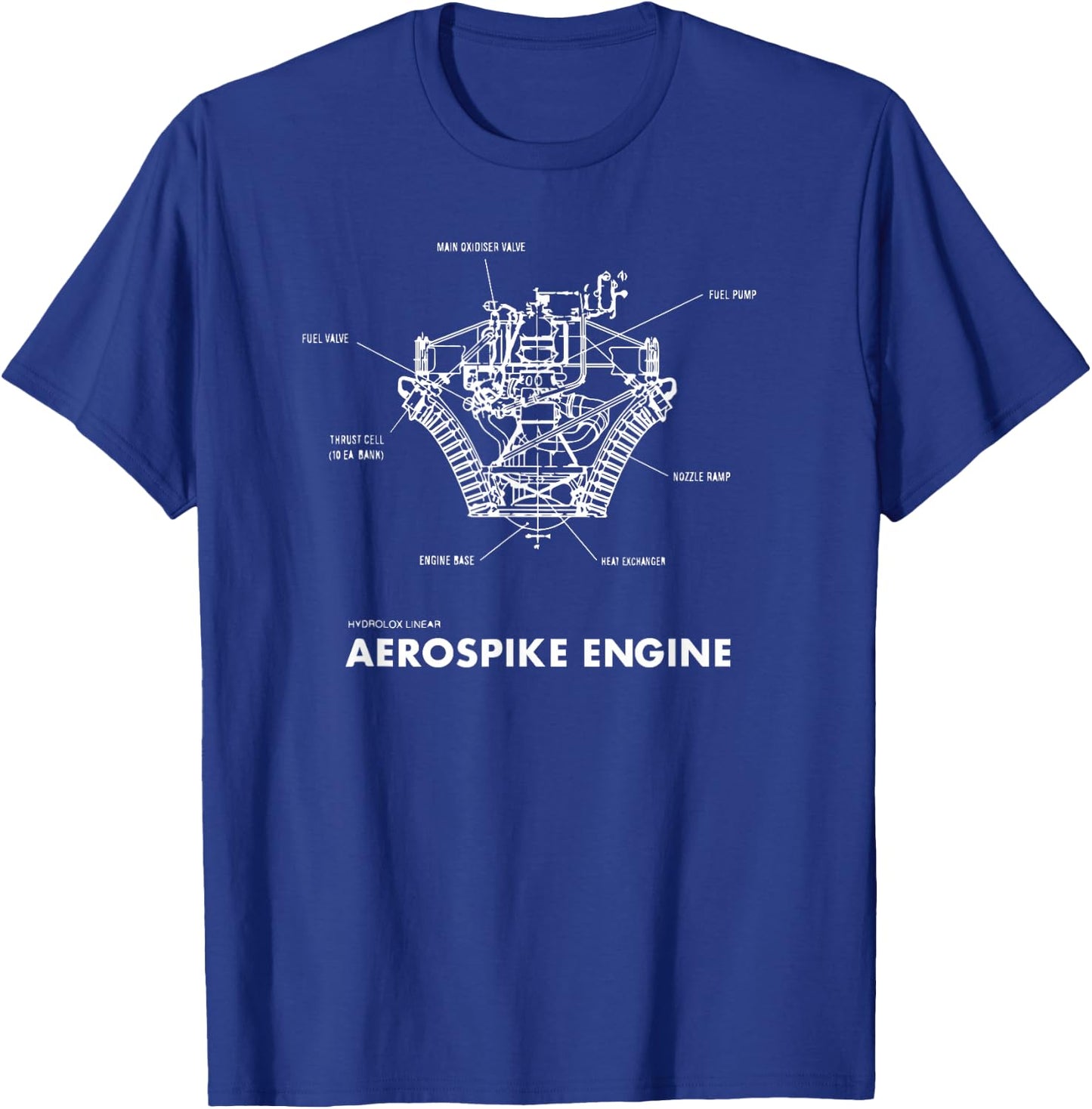 Aerospike Engine Schematic Design T-Shirt - T-Shirt | Royal