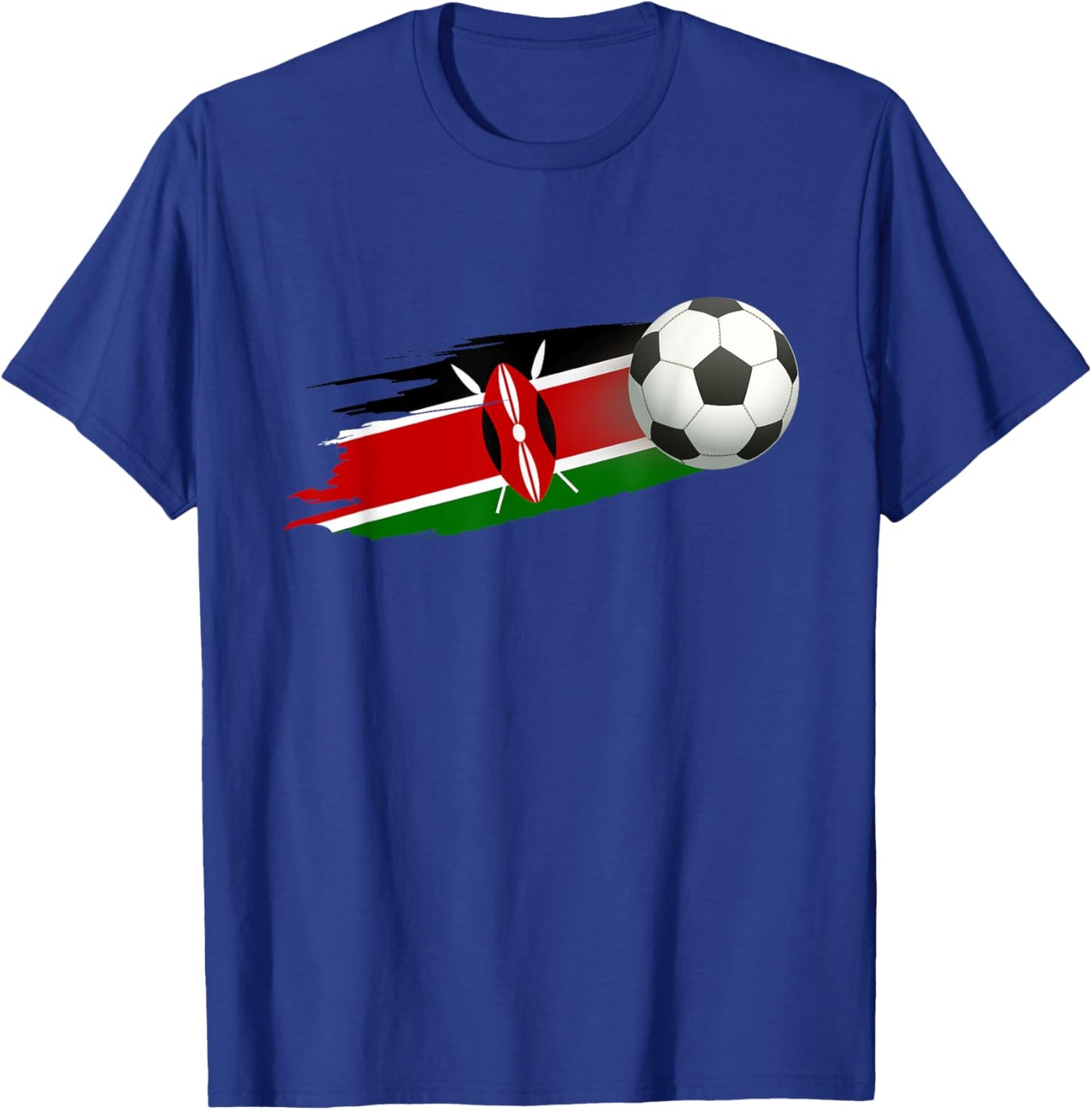 Kenya Soccer Ball Kenya Flag Jersey - Kenyan Football Fan T-Shirt - T-Shirt | Royal
