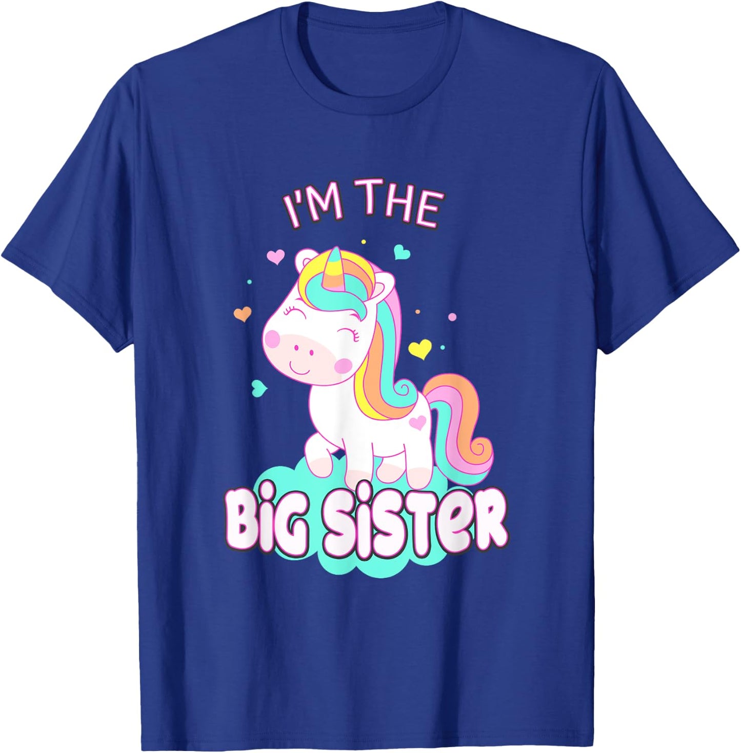 I Am The Big Sister Cute Unicorn Siblings Girls Family T-Shirt - T-Shirt | Royal