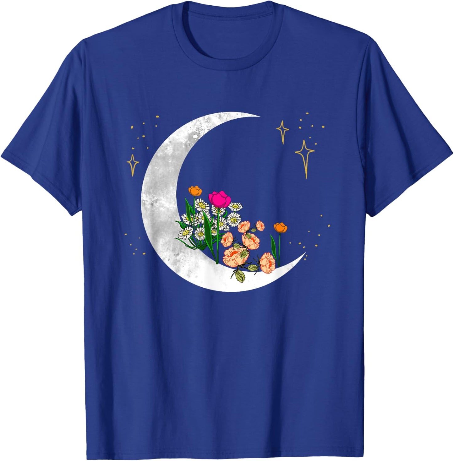 Crescent Moon Flowers Lunar Garden Space Girls Women Gift T-Shirt - T-Shirt | Royal