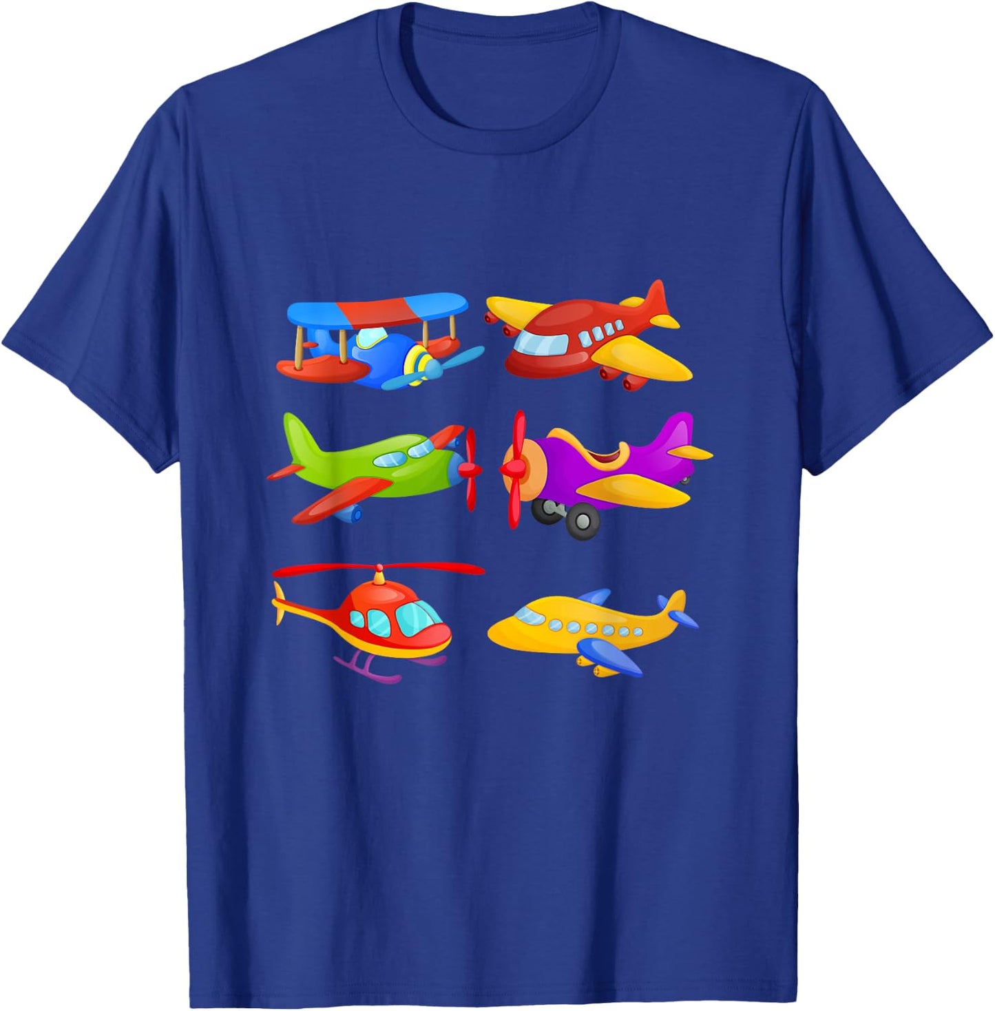 Boys' Airplanes & Helicopter Short Sleeved for Toddlers T-Shirt - T-Shirt | Royal