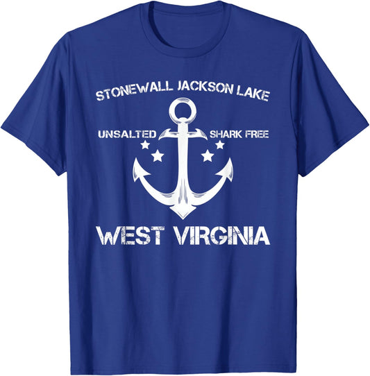STONEWALL JACKSON LAKE WEST VIRGINIA Funny Fishing Gift T-Shirt - T-Shirt | Royal