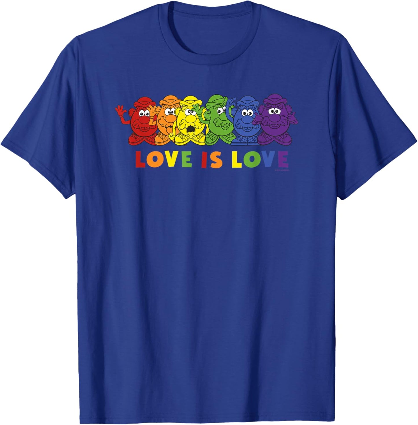 Mr. Potato Head Many Rainbow Potato Heads Love Is Love T-Shirt - T-Shirt | Royal