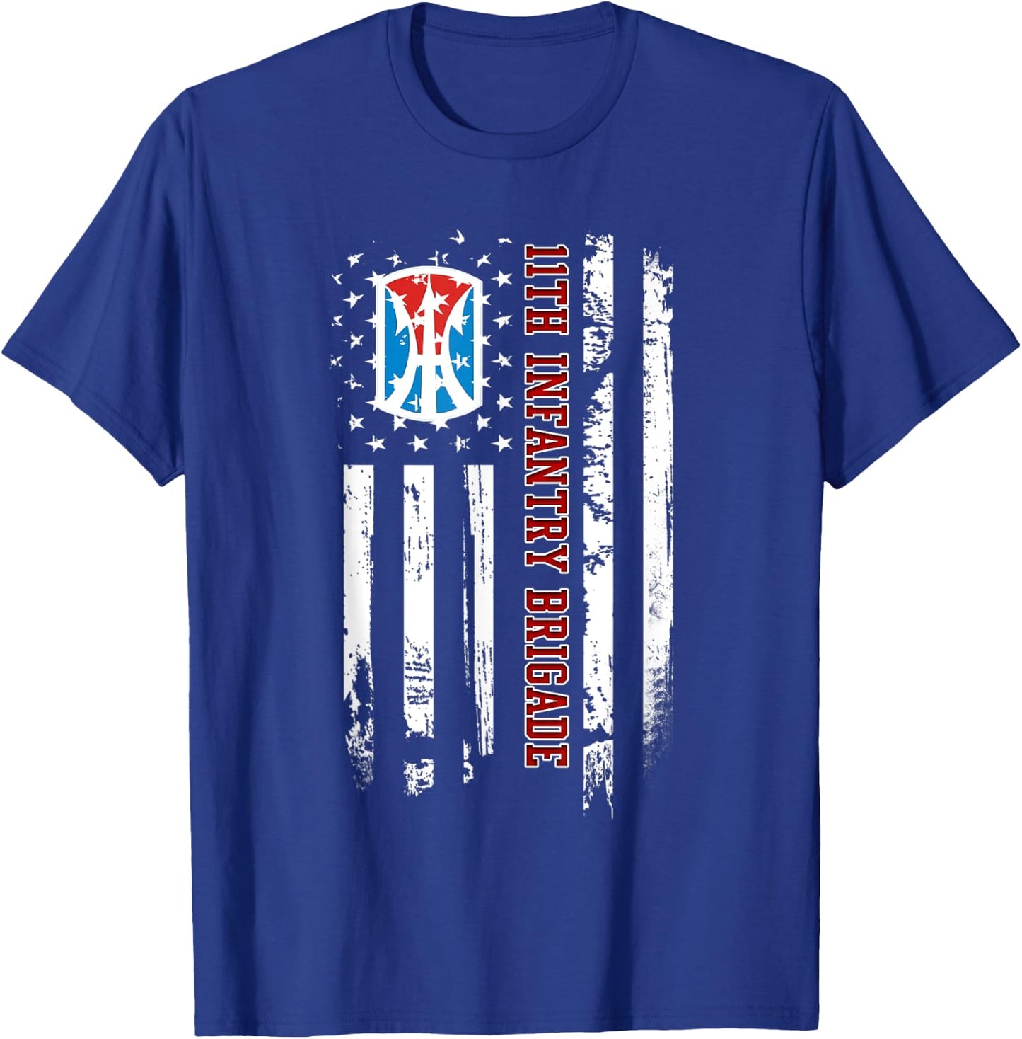 11th Infantry Brigade Veteran USA Flag Veterans Day Xmas Women Men T-Shirt - T-Shirt | Royal