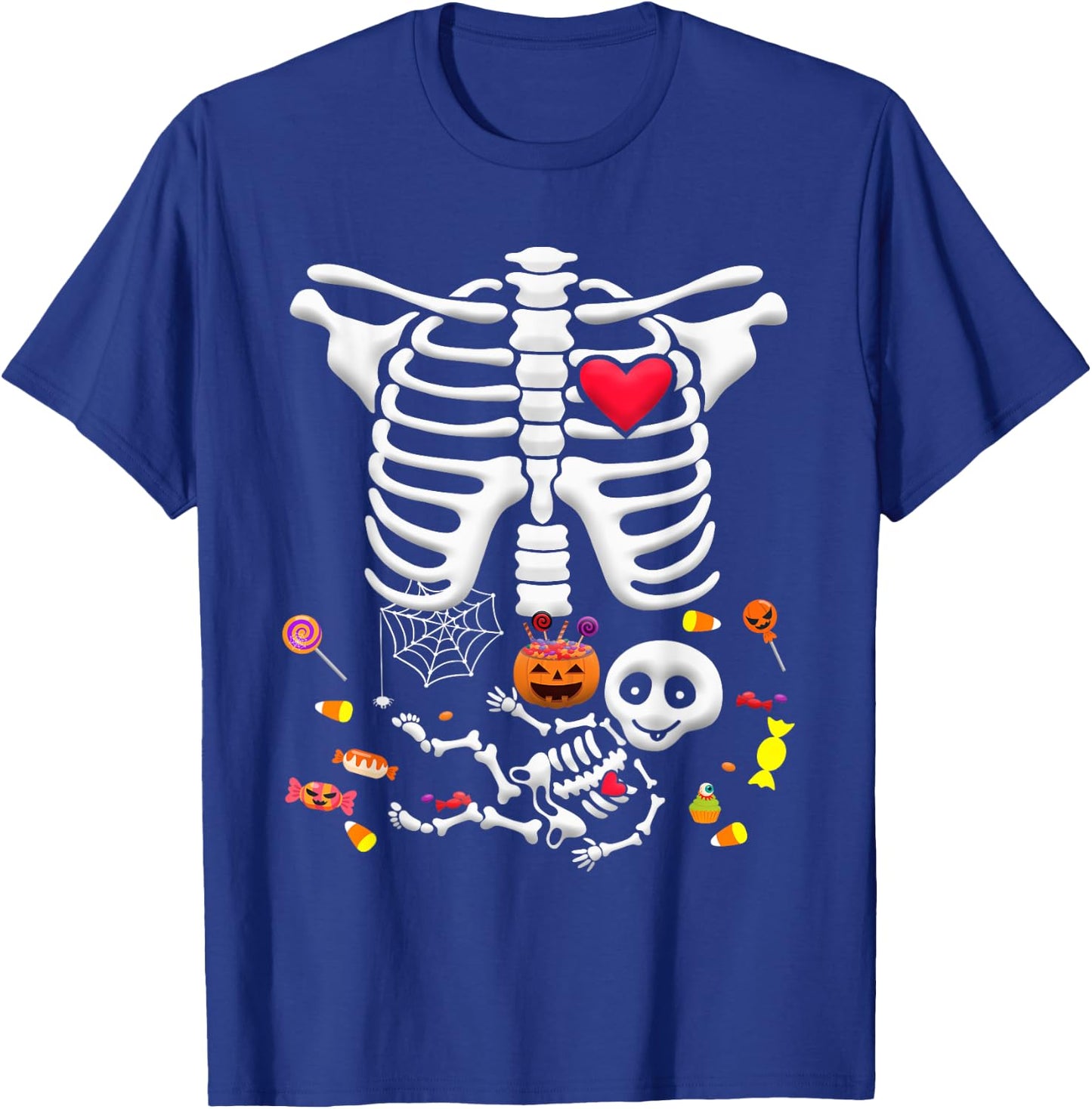Baby Skeleton Candy Halloween Funny Pregnancy X Ray T-Shirt - T-Shirt | Royal