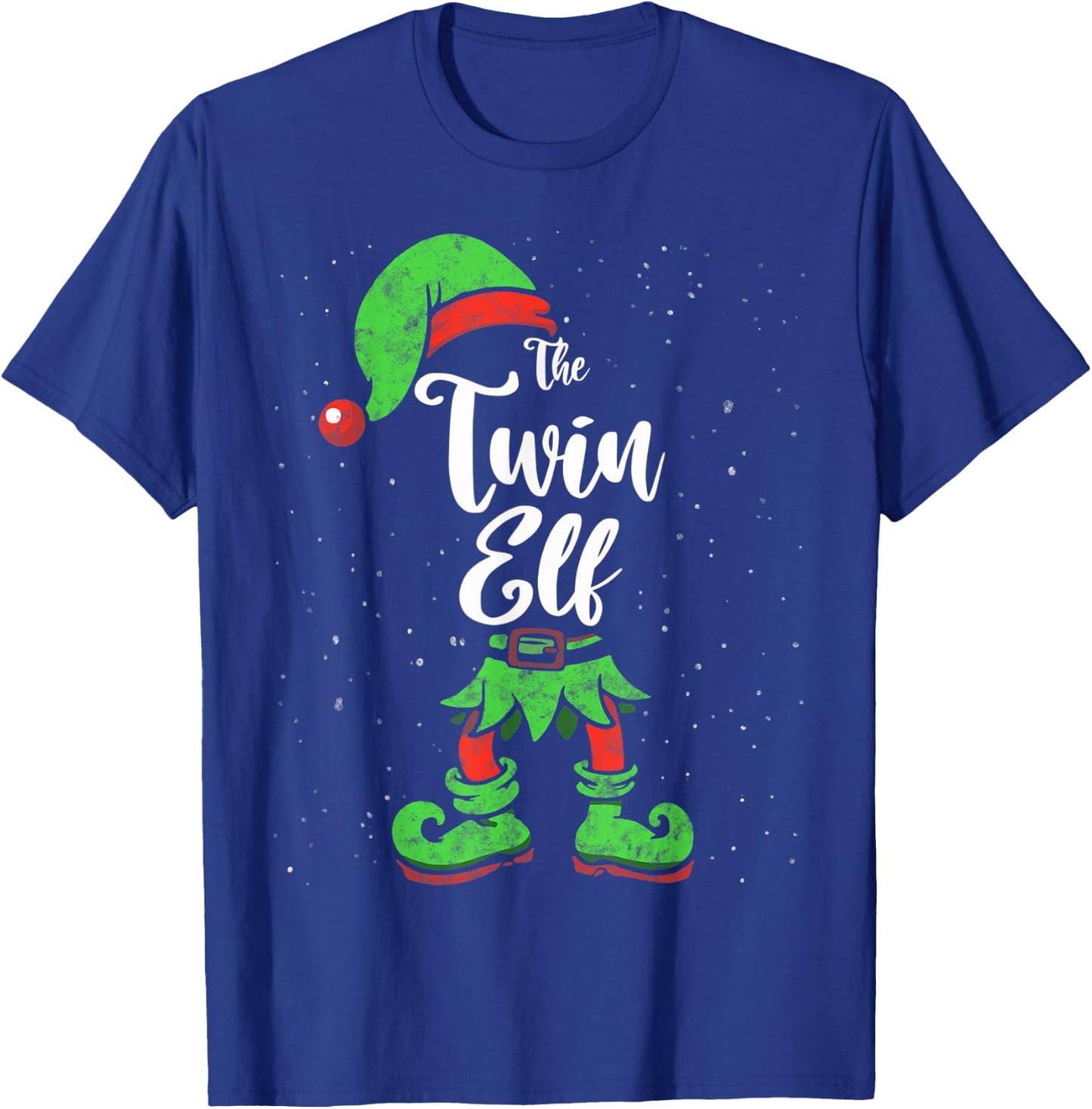 Twin Elf Matching Family Christmas Pajama Costume T-Shirt - T-Shirt | Royal