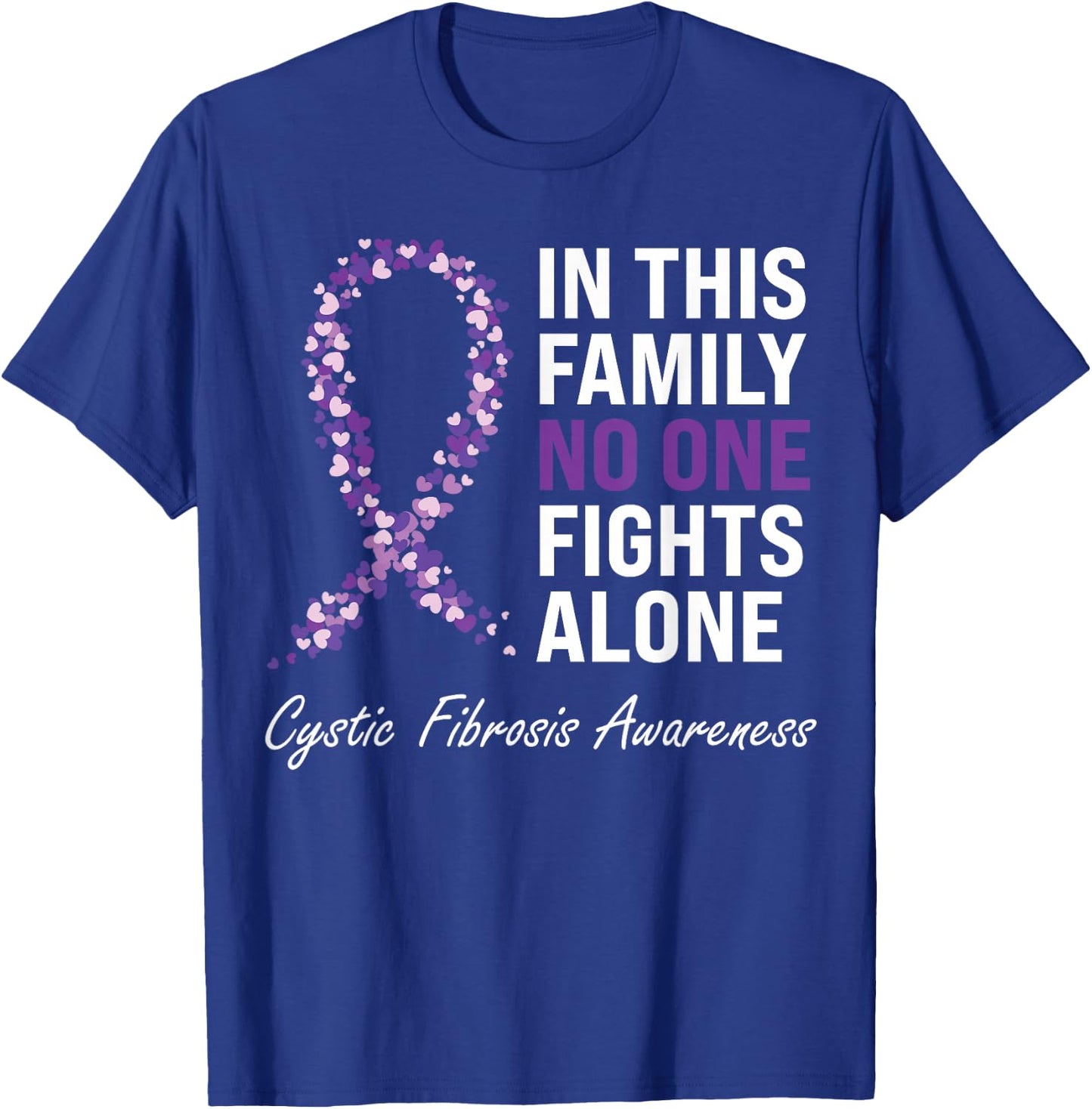 Cystic Fibrosis Awareness Purple Ribbon T-Shirt - T-Shirt | Royal
