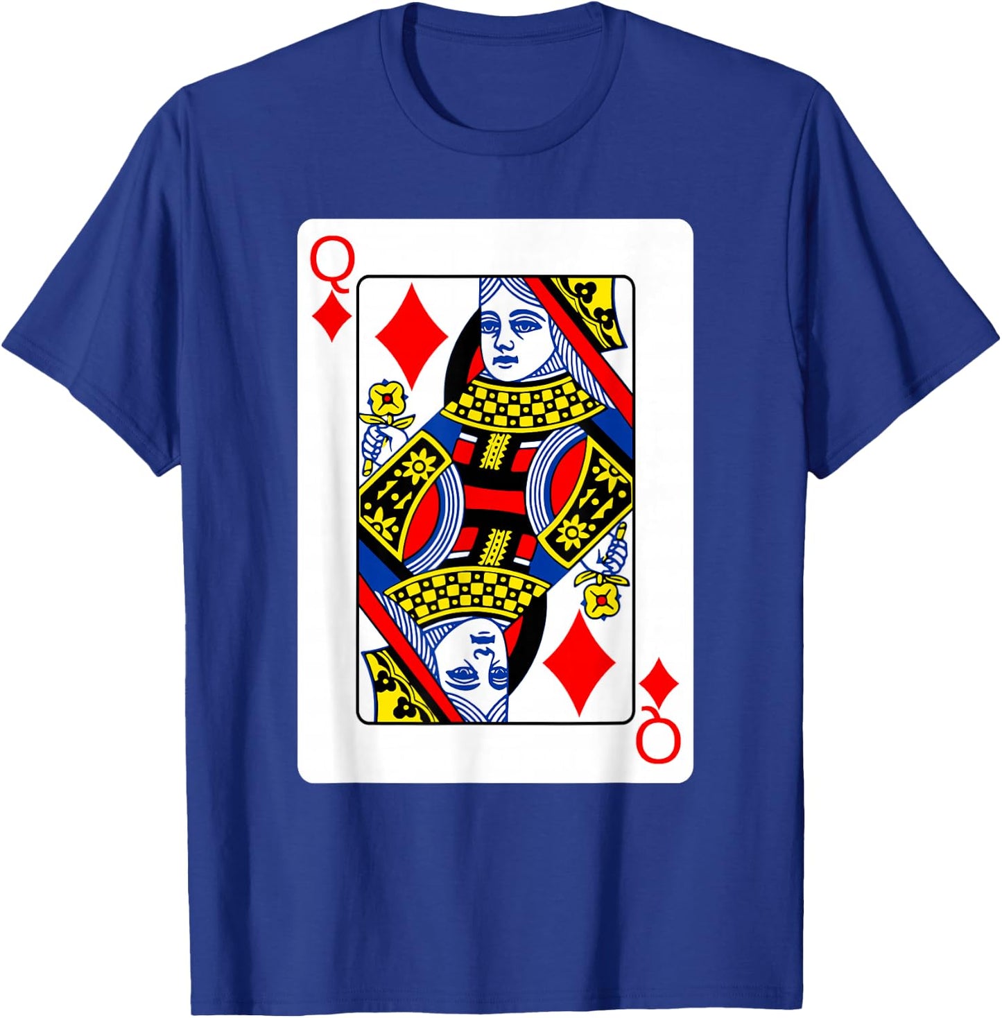 Queen Of Diamonds Playing Card Group Costume Poker Player T-Shirt - T-Shirt | Royal