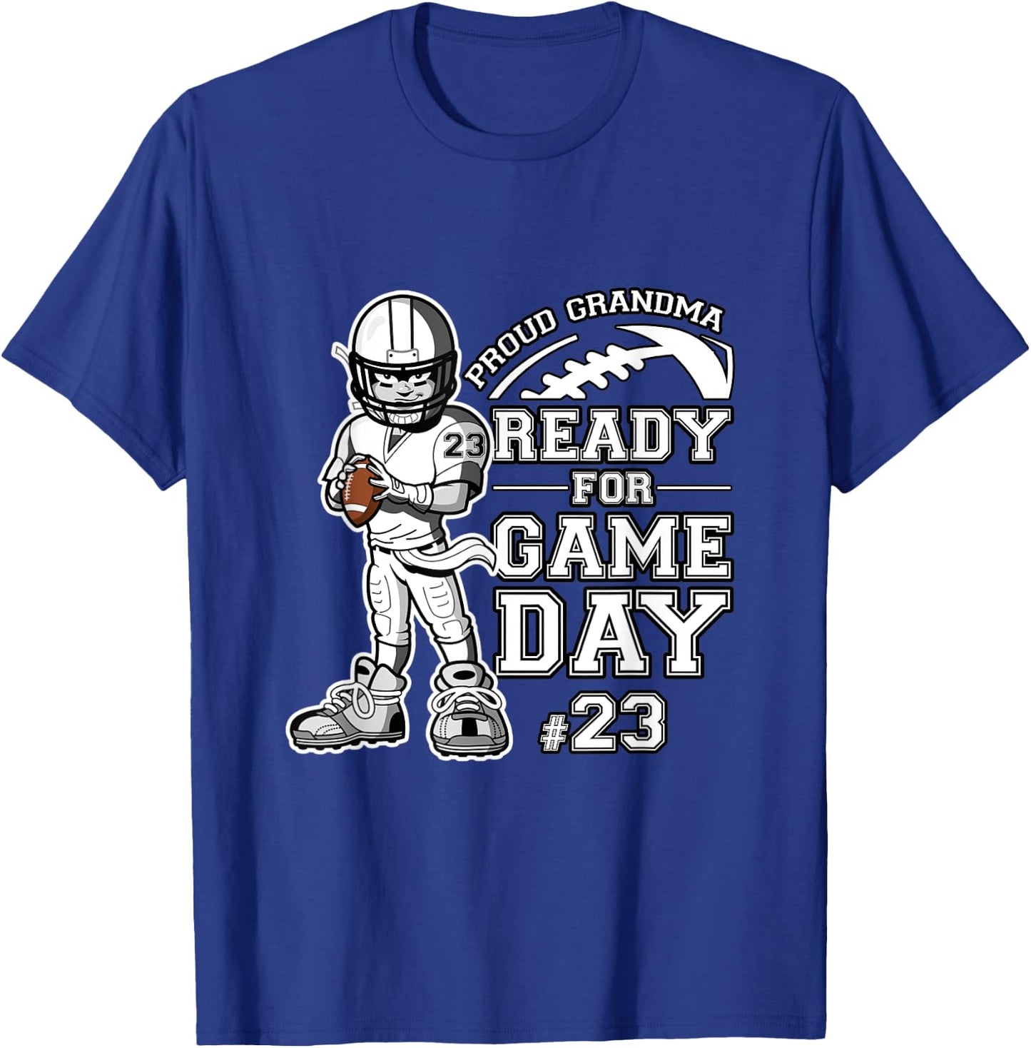 Custom Proud Football Grandma Number 23 Personalized Women T-Shirt - T-Shirt | Royal