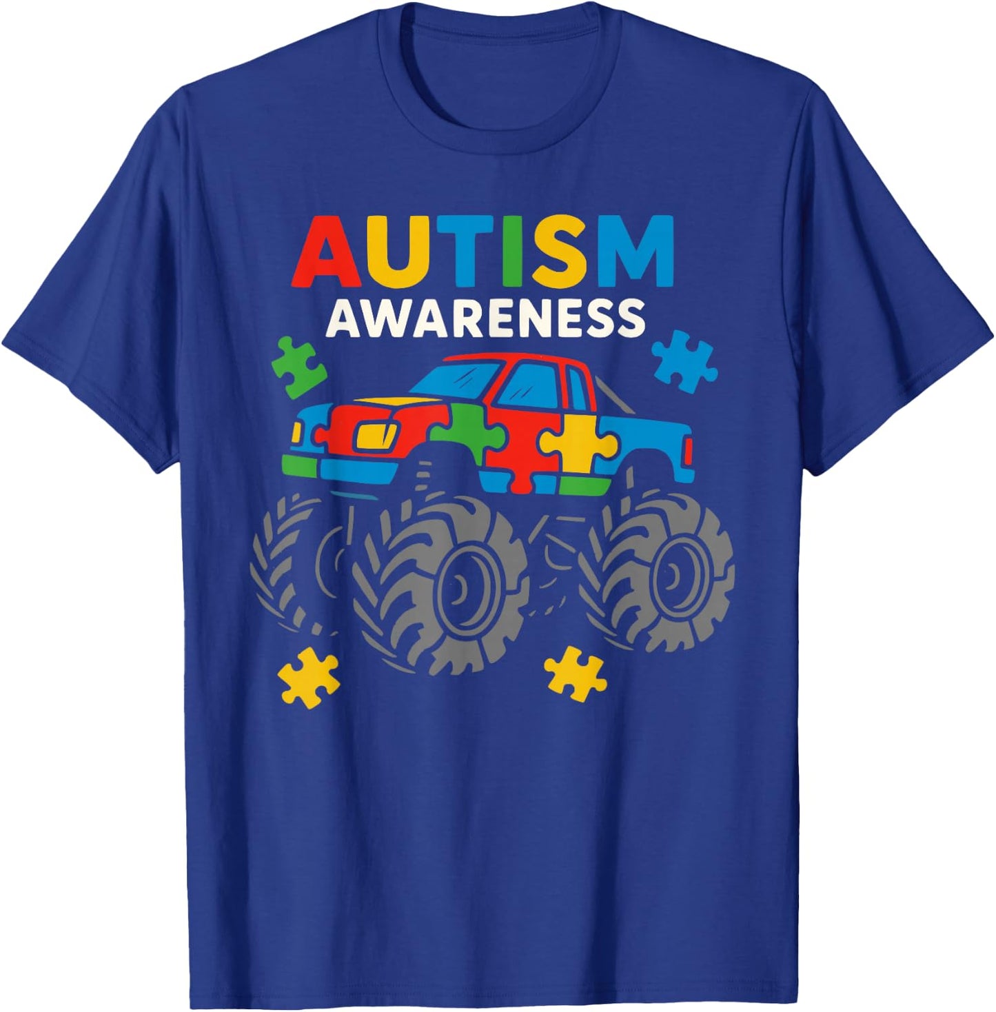 Truck Puzzles for Kids Autism Awareness Toddler Boy Youth T-Shirt - T-Shirt | Royal