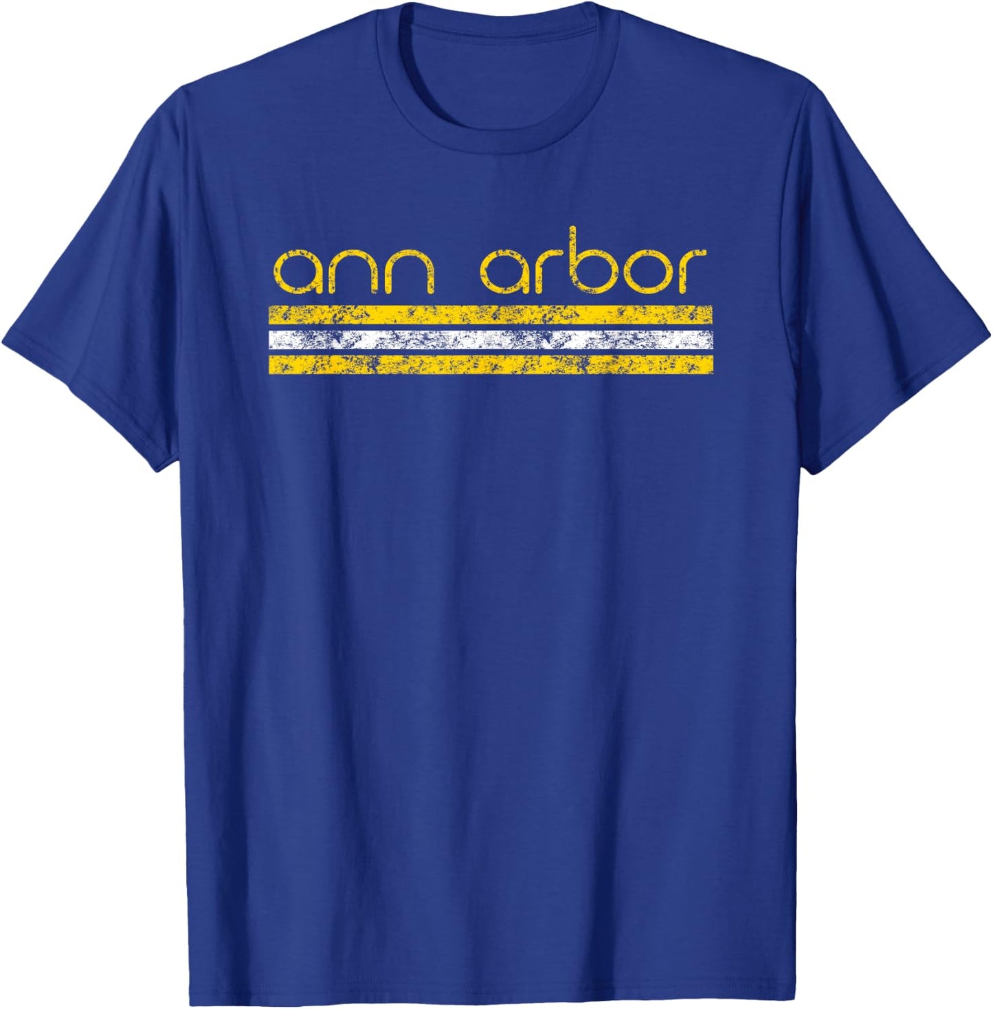 Ann Arbor Michigan Retro Vintage Weathered T-Shirt - T-Shirt | Royal