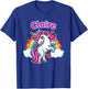 Claire Custom Girls Name Personalized Design Unicorn Party T-Shirt - T-Shirt | Royal