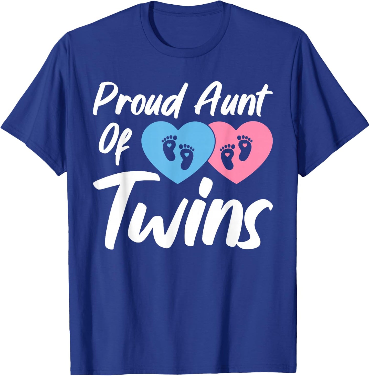 Proud Aunts Of Twin Mom Women Girls Twins Auntie T-Shirt - T-Shirt | Royal