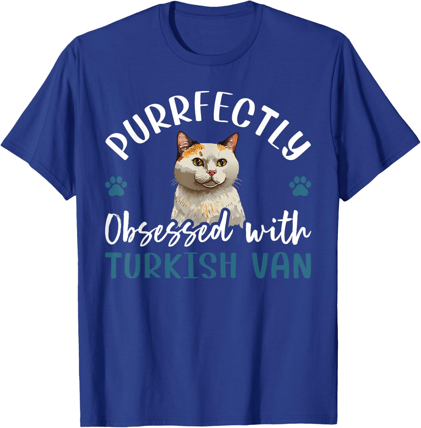 Purrfectly Obsessed With Turkish Van Cat Women Kids T-Shirt - T-Shirt | Royal
