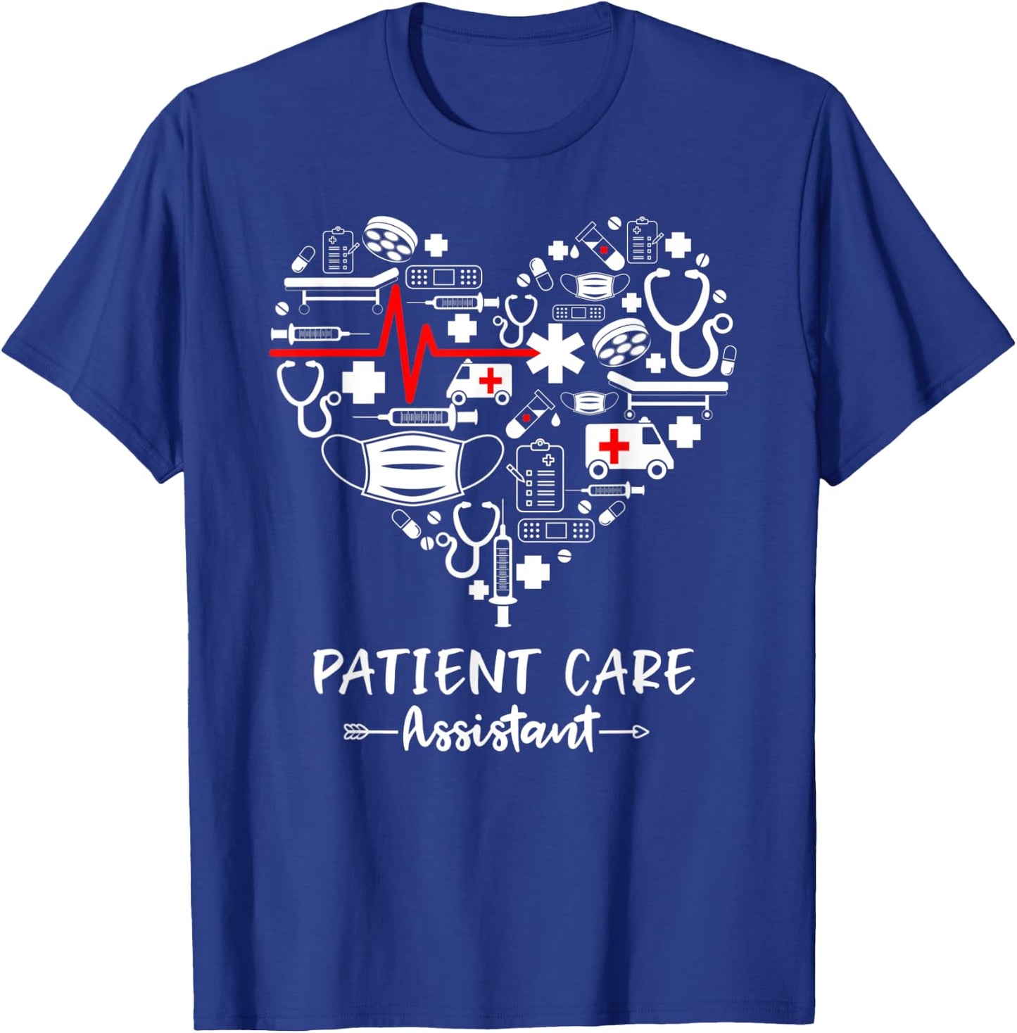 Patient Care Assistant Life Heart Funny PCA T-Shirt - T-Shirt | Royal