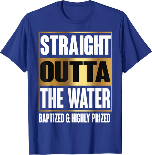 Baptism Adults Kids Funny Outta Water Gifts Idea T-Shirt - T-Shirt | Royal