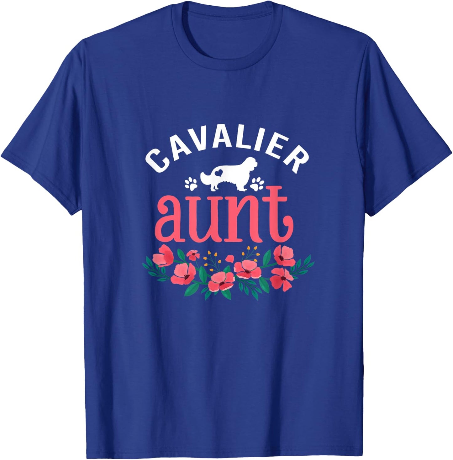 Cavalier Aunt Gifts Women Cute Dog Lover Owner Christmas Mom T-Shirt - T-Shirt | Royal