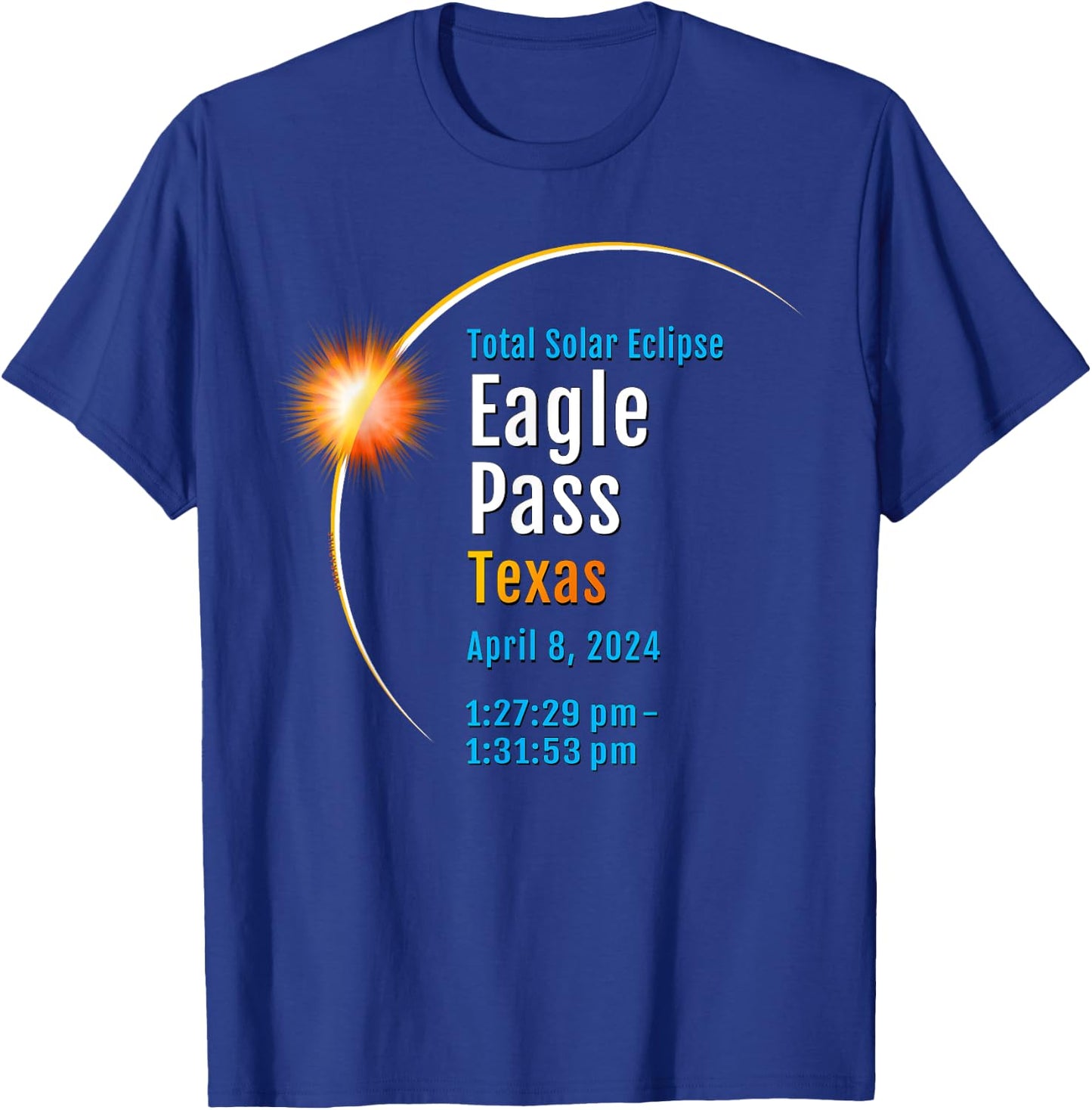 Eagle Pass Texas TX Total Solar Eclipse 2024 :: 1 T-Shirt - T-Shirt | Royal
