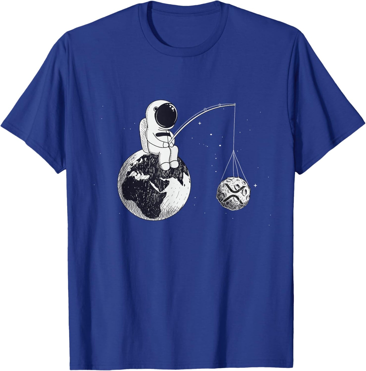 Cryptocurrency Talk - XRP To The Moon Ripple Space Man Merch T-Shirt - T-Shirt | Royal