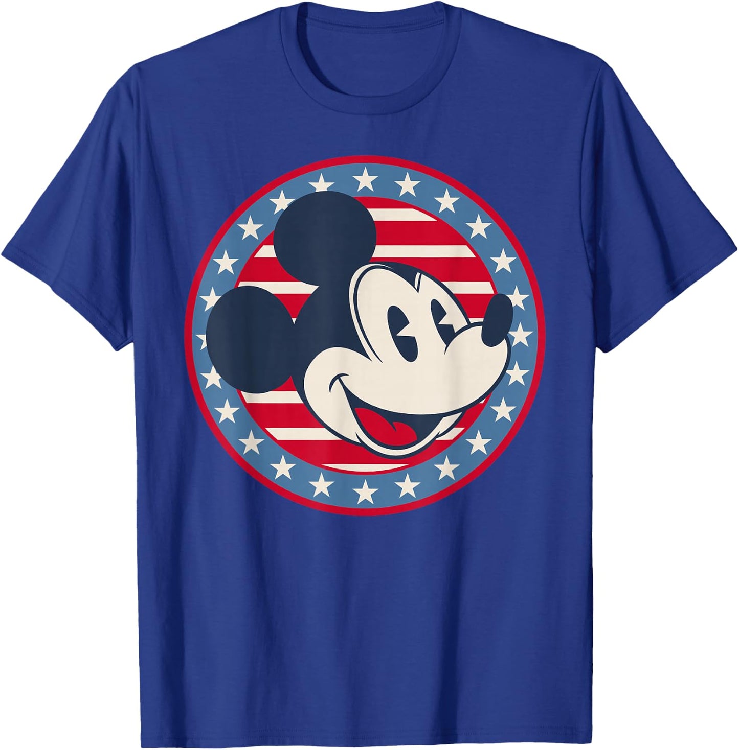 Disney Mickey Mouse Red White and Blue Retro Americana T-Shirt - T-Shirt | Royal