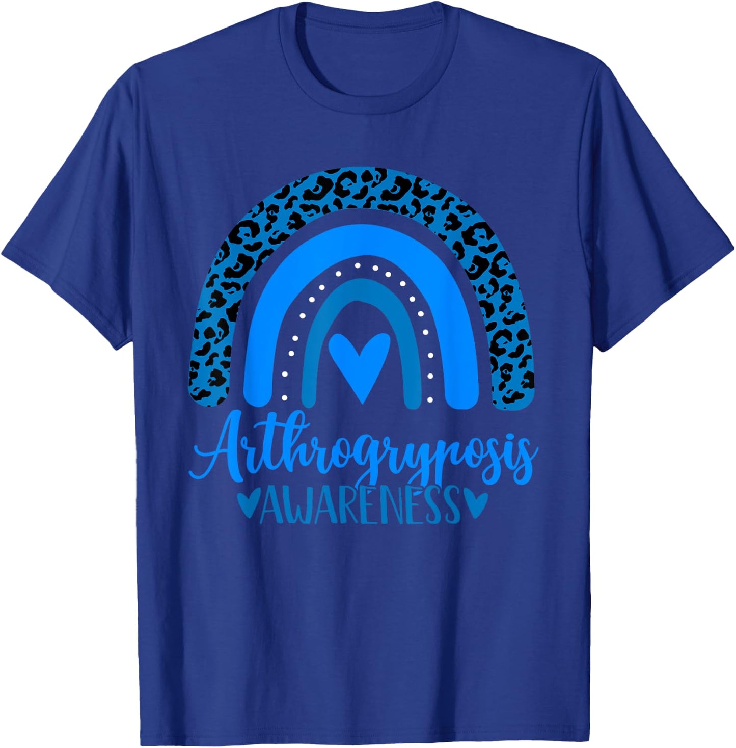 we wear Blue rainbow awsewome for Arthrogryposis Awareness T-Shirt - T-Shirt | Royal