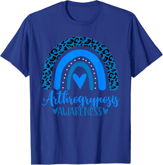 we wear Blue rainbow awsewome for Arthrogryposis Awareness T-Shirt - T-Shirt | Royal